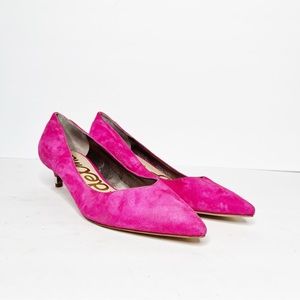 Sam Edelman Dori Pump Kitten Heel Pointed Hot Pink Shoes Size 8 Women’s
